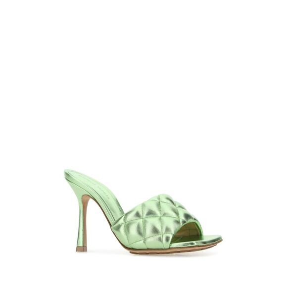 Bottega Veneta Women Light Green Nappa Leather Padded Sandals - Picture 2 of 2